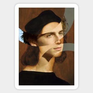 Self Portrait of Raphael and Timothee Chalamet Sticker